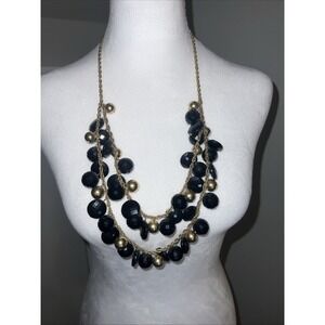 Kate Spade New York Black And Gold Beaded Necklace Statement
